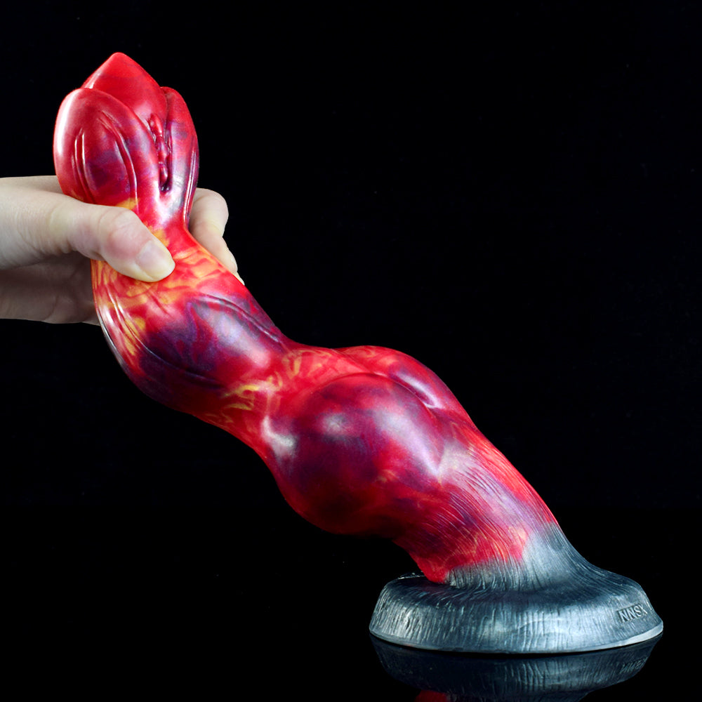 10 Inch Triple Knot Red Monster Horse Dildo