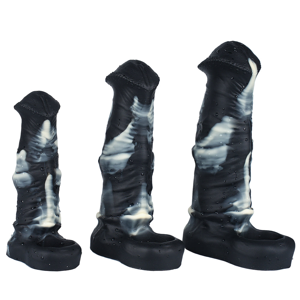 Soft Silicone 7 Inch Zebra Horse Cock Sleeve