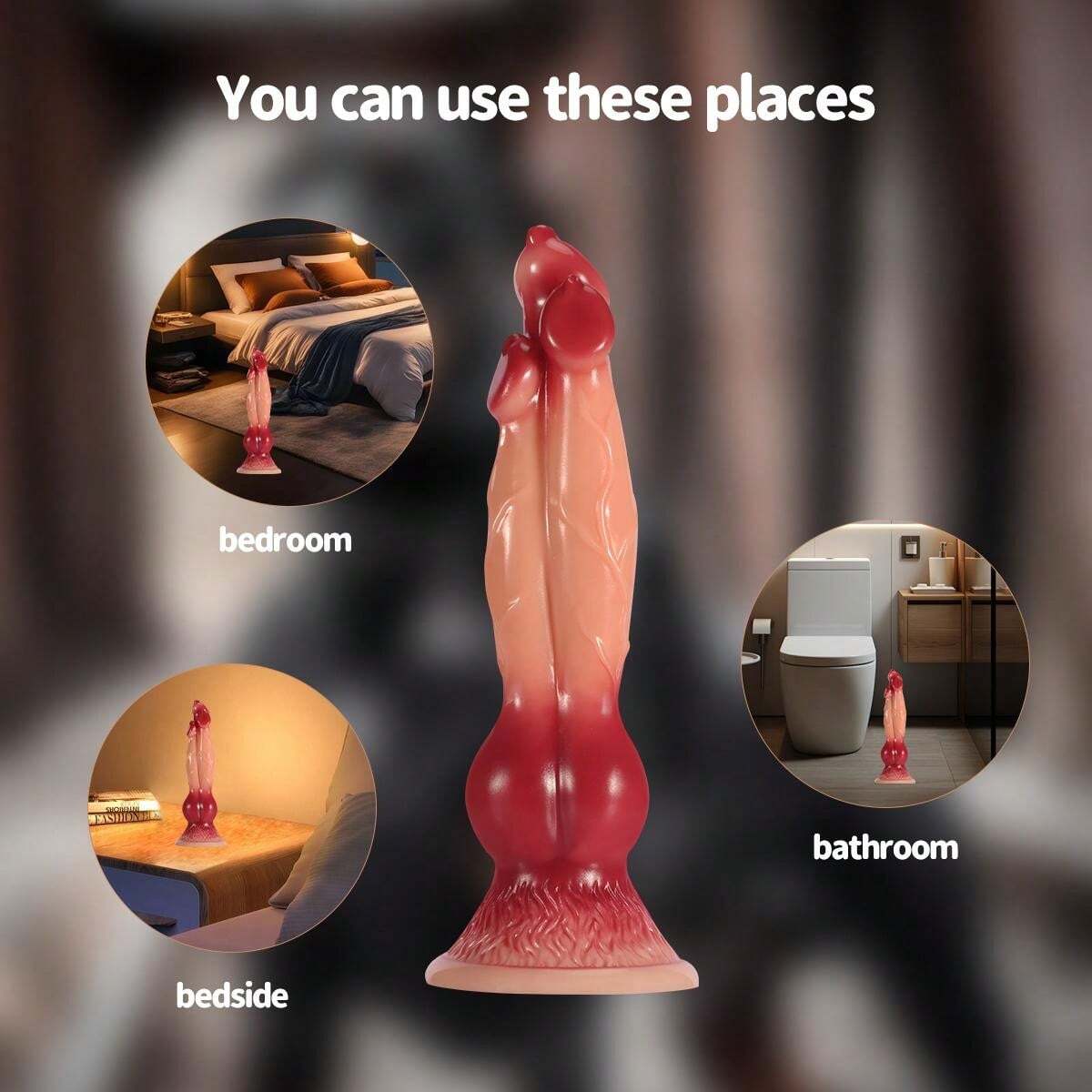 10 Inch Three Headed Fantasy Dog Knot Dildo
