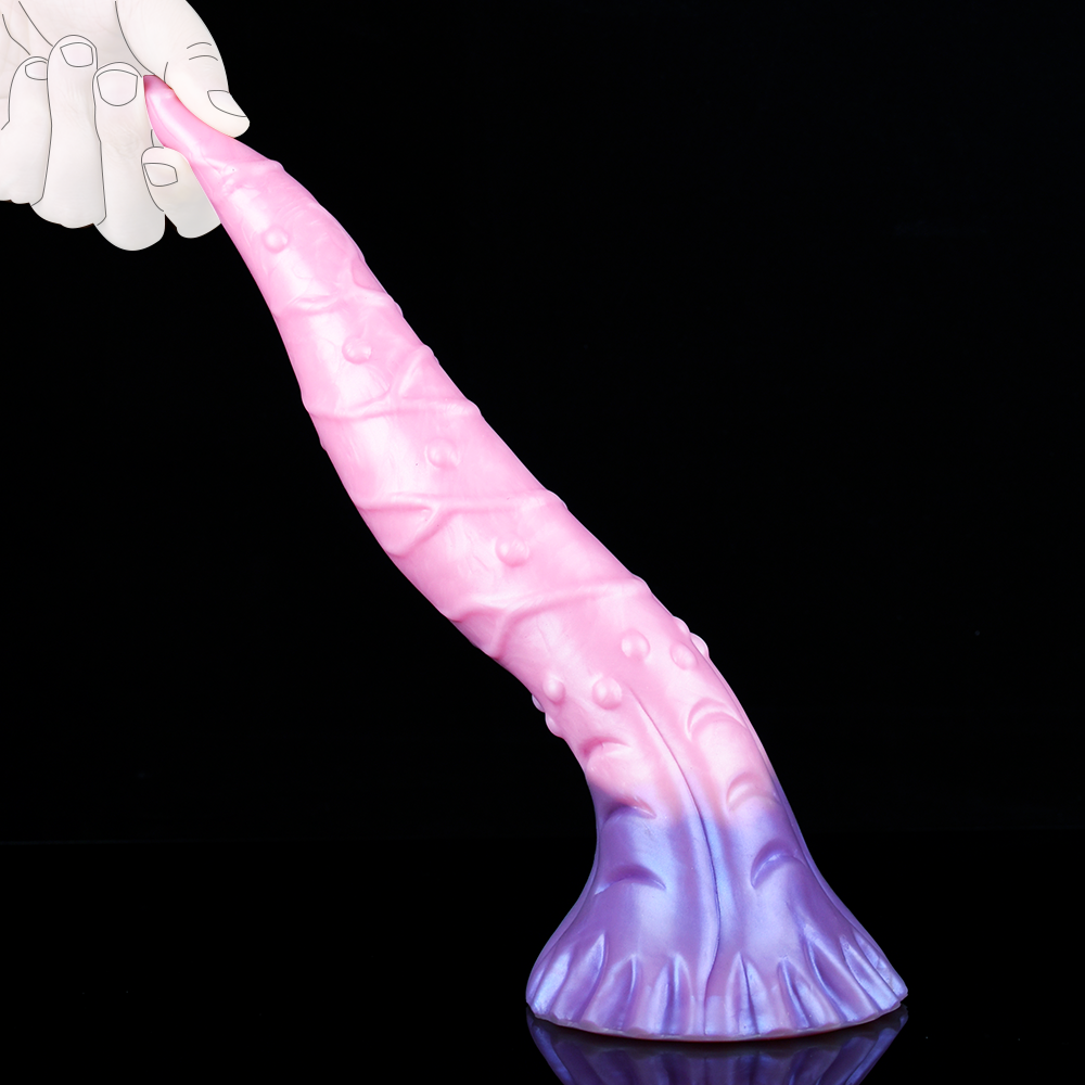 11 Inch Gradient Tail Suction Tongue Fantasy Dildo
