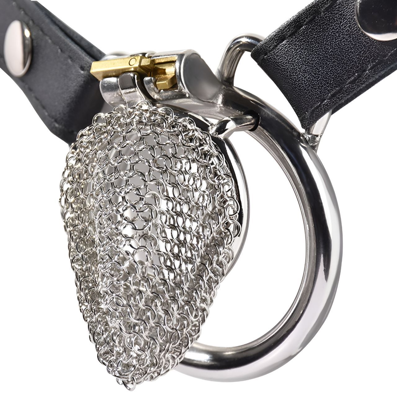 Bondage Cage Silver Mesh Male Metal Chastity