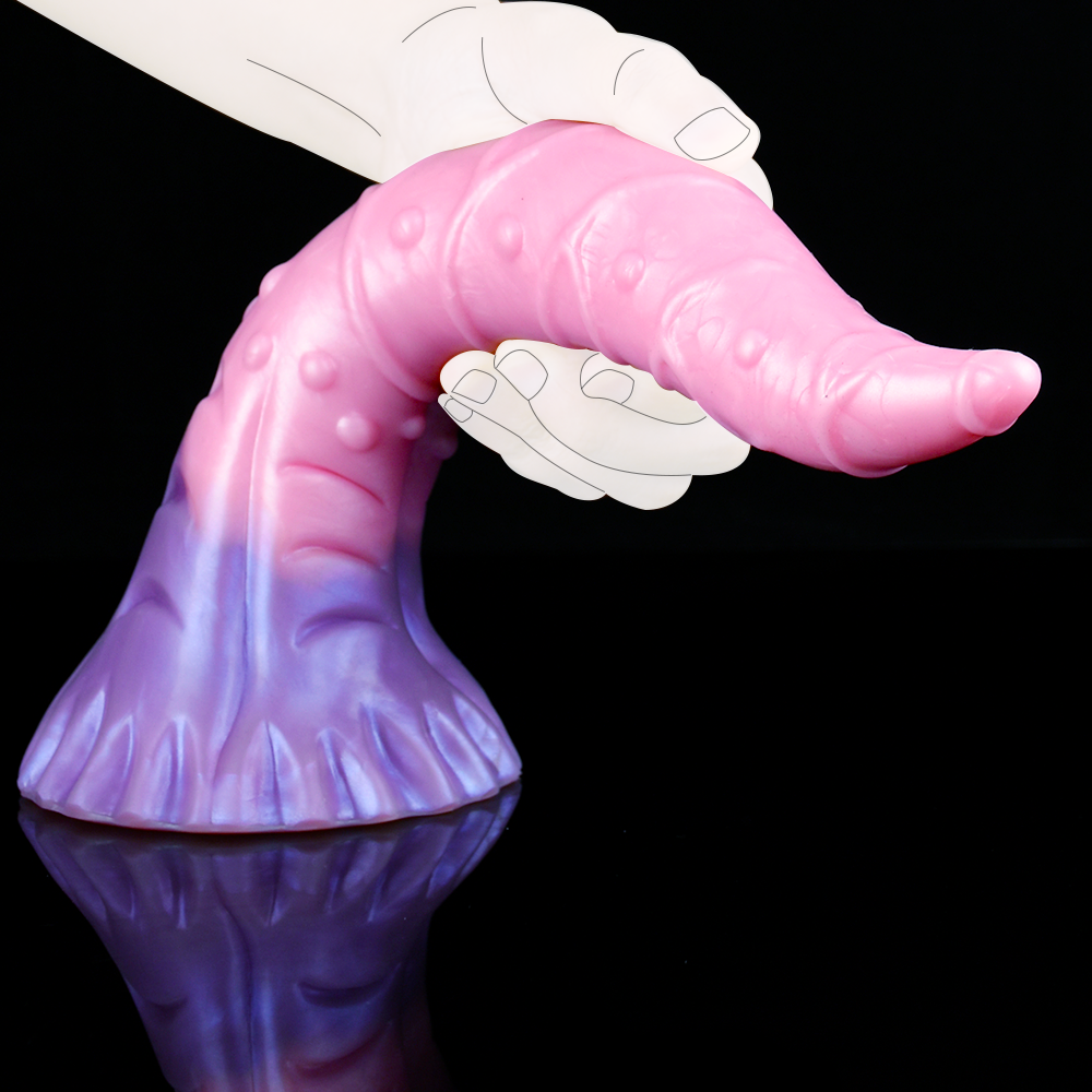 11 Inch Gradient Tail Suction Tongue Fantasy Dildo