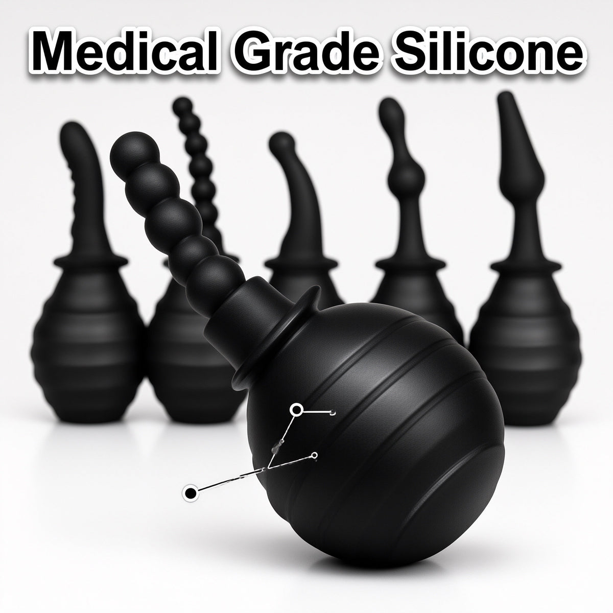 Black Silicone Anal Douche Large Intimdusche Klistier