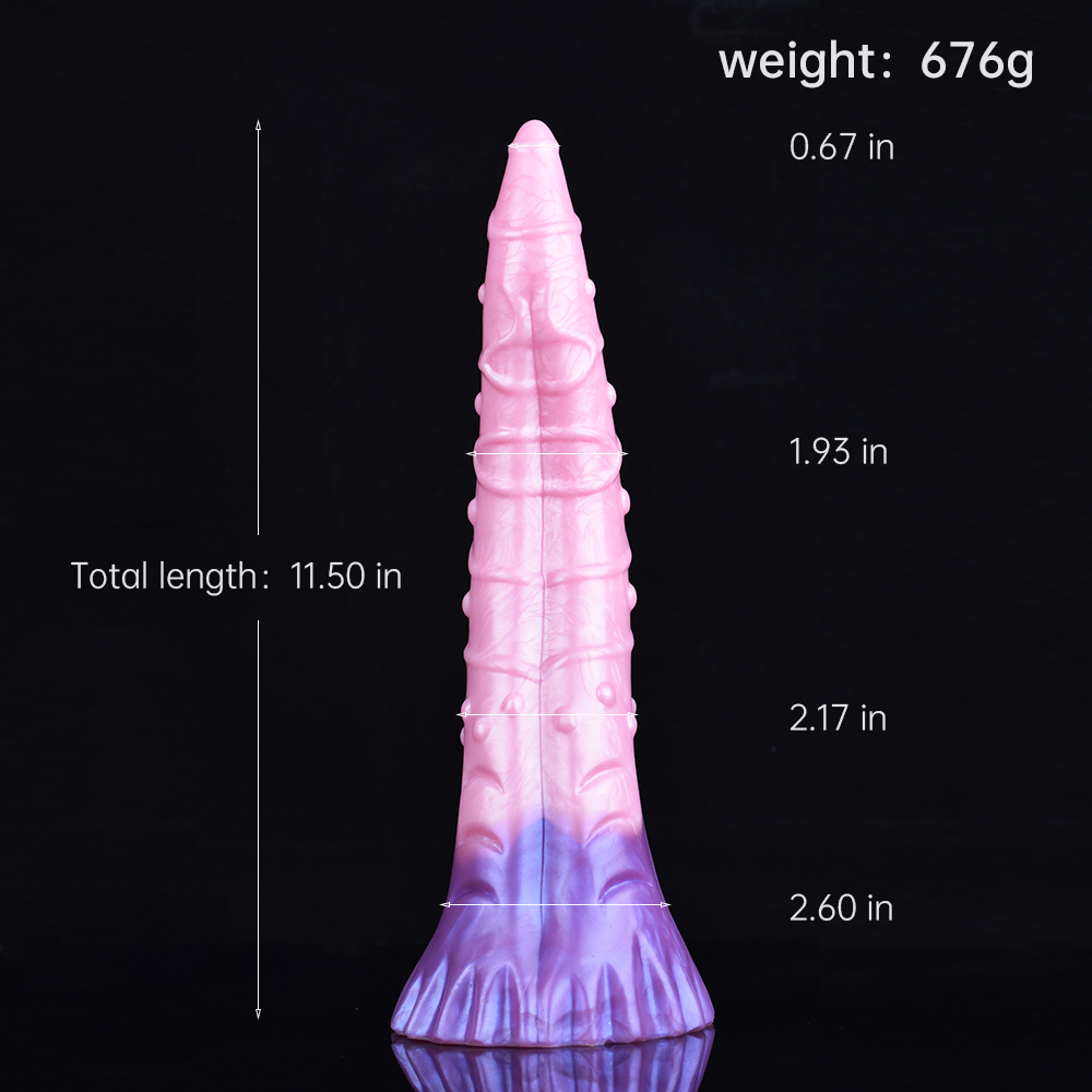 11 Inch Gradient Tail Suction Tongue Fantasy Dildo