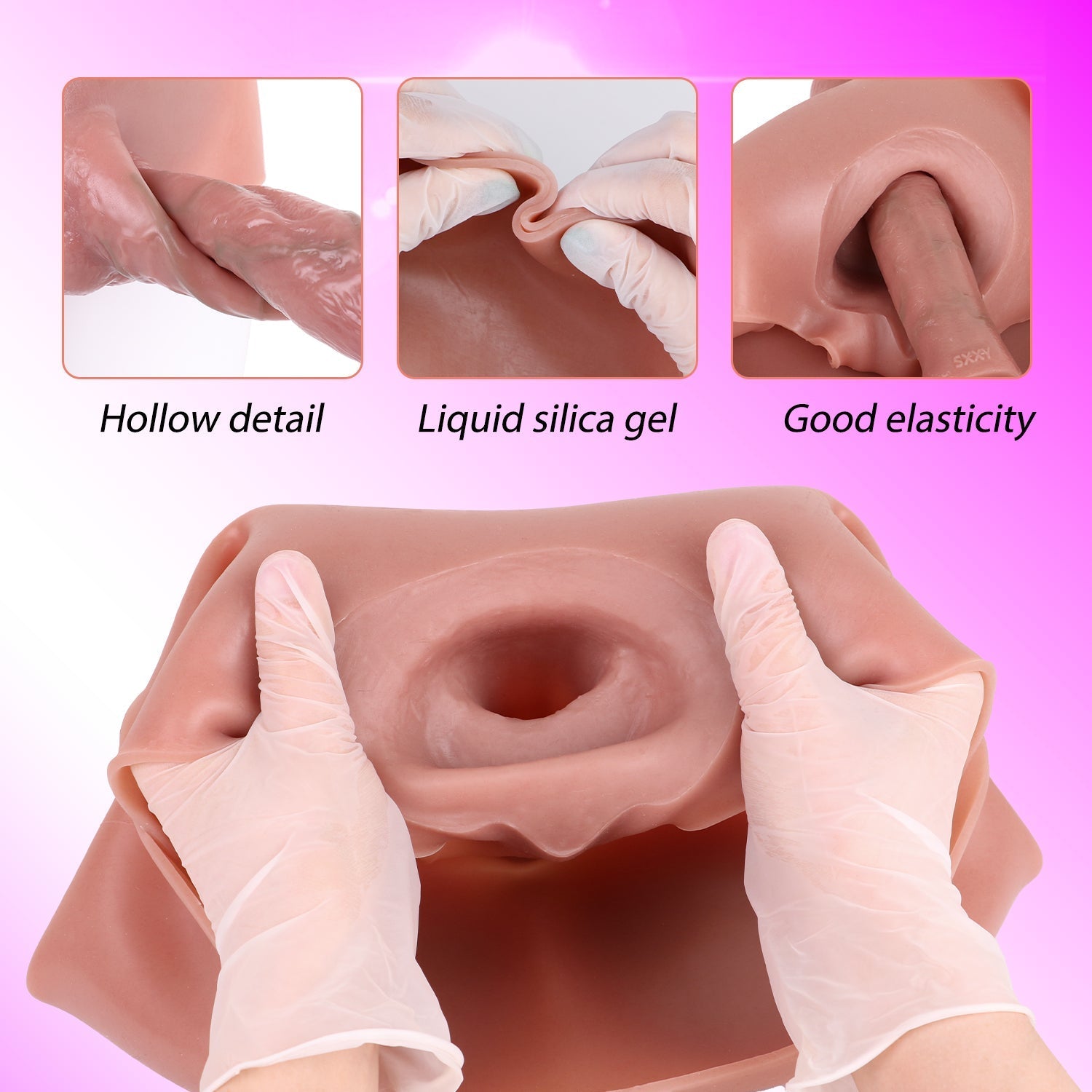 Wearable 7 Inch Penis Sleeve Hollow Dildo Pants