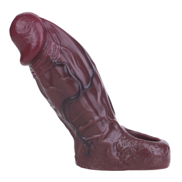 6 Inch Brown Silicone Realistic Penis Sleeve