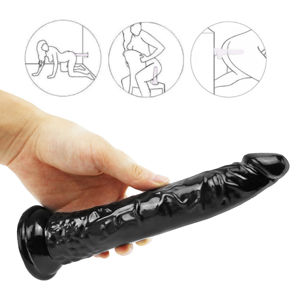 8 Inch Black Slim Realistic Anal Dildo