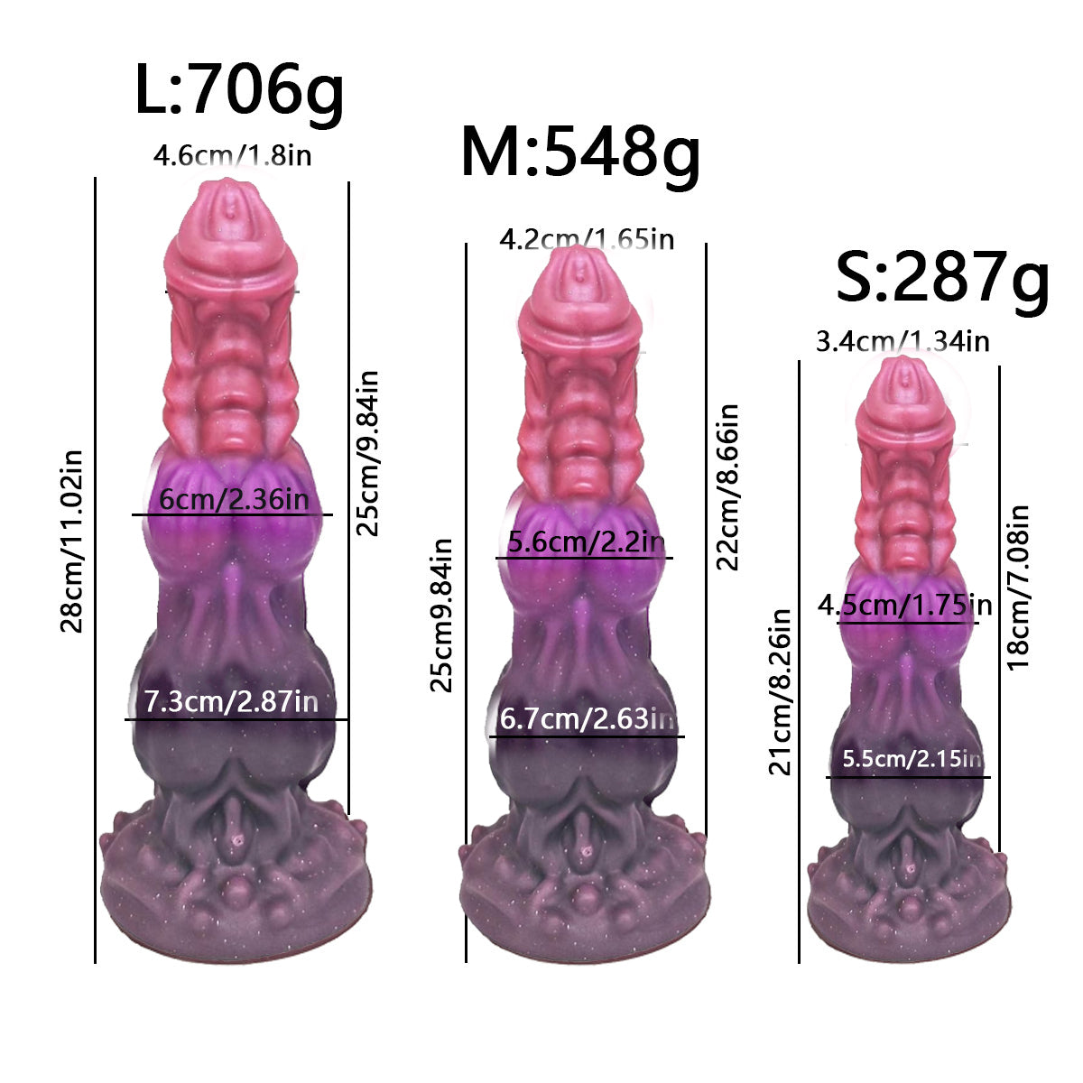 Purple Monster Textured Silicone Knot Dildo