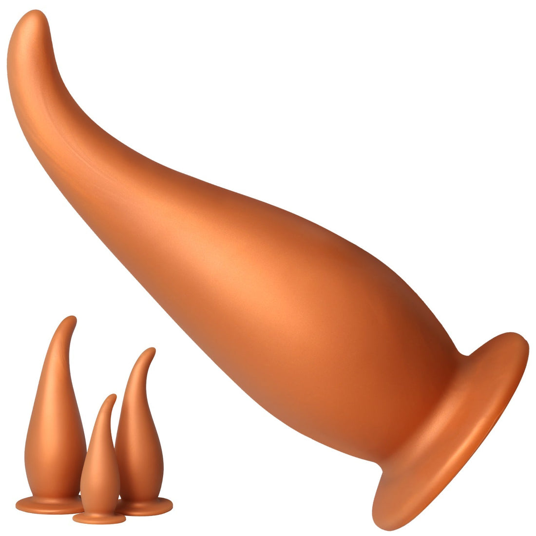 Gold Silicone P-spot Stimulation Huge Butt Plug