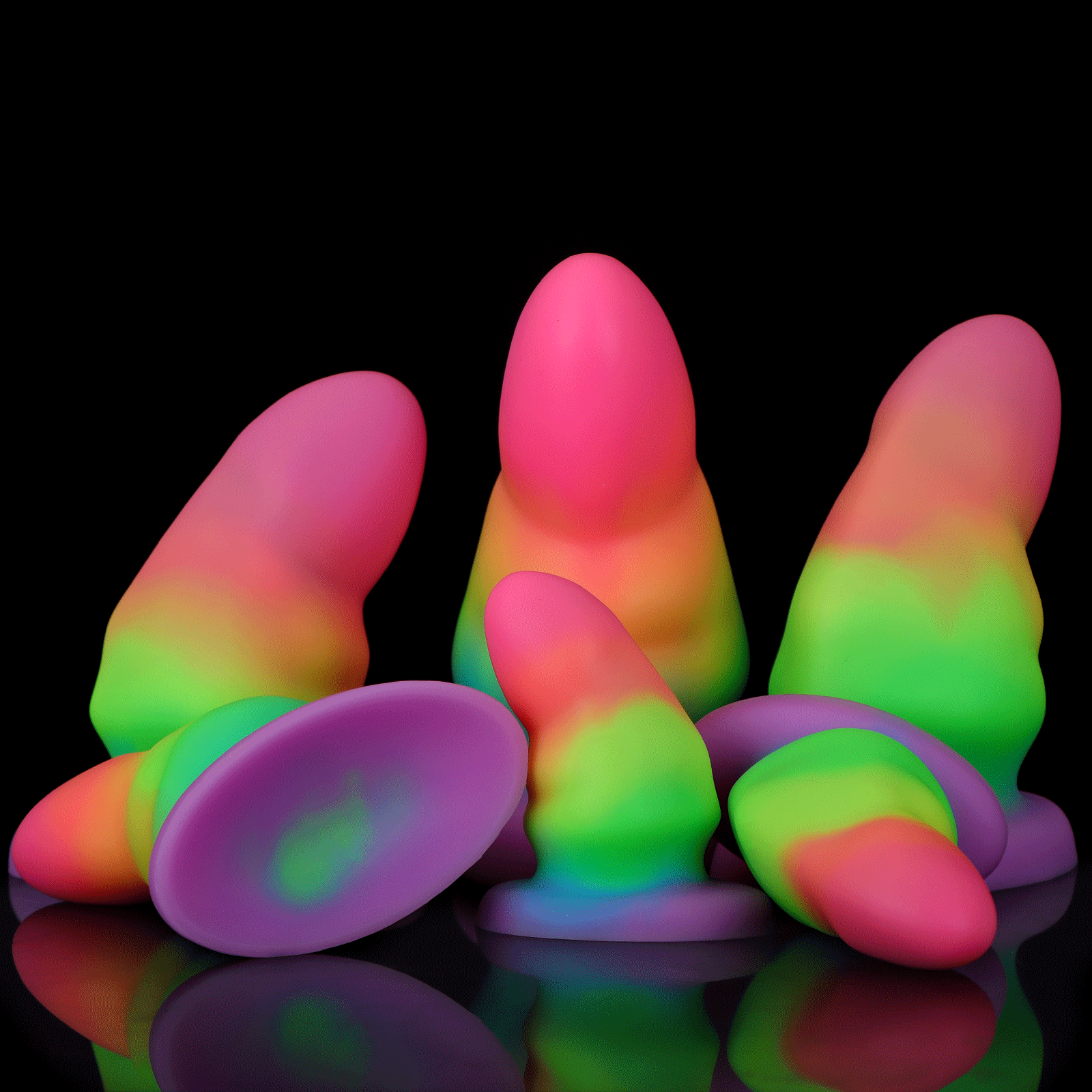 Rainbow Luminous Large Silicone Butt Plug