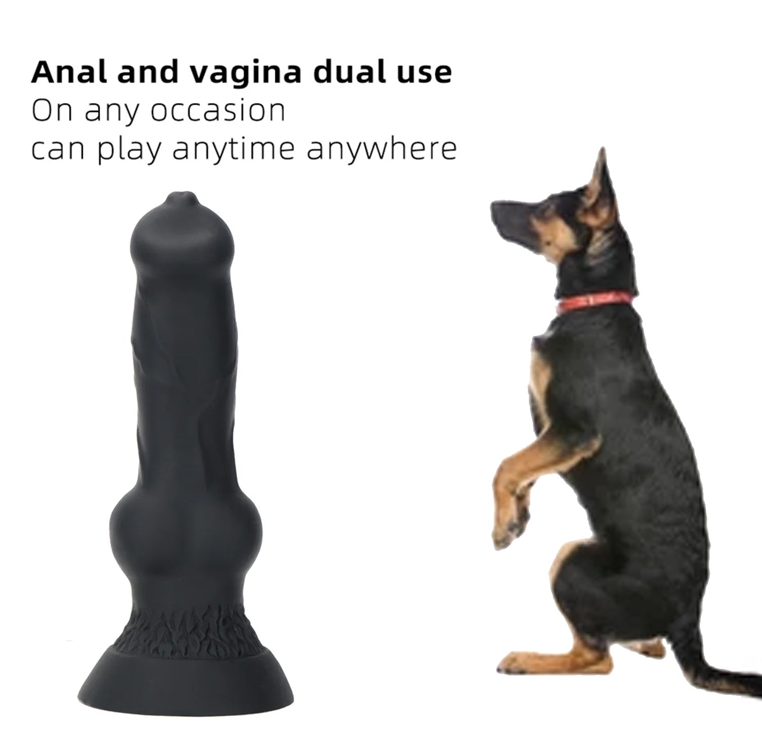 Black Custom Silicone Big Dog Dildo