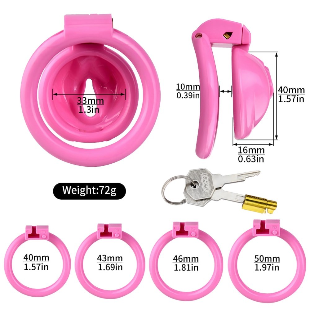 Pink Realistic Vagina Sissy Chastity Cage
