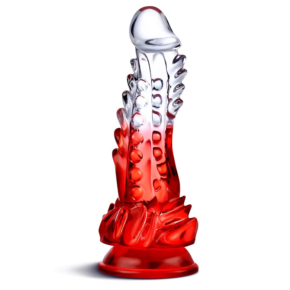 8 Inch Red Clear Spiked Dragon Dildo