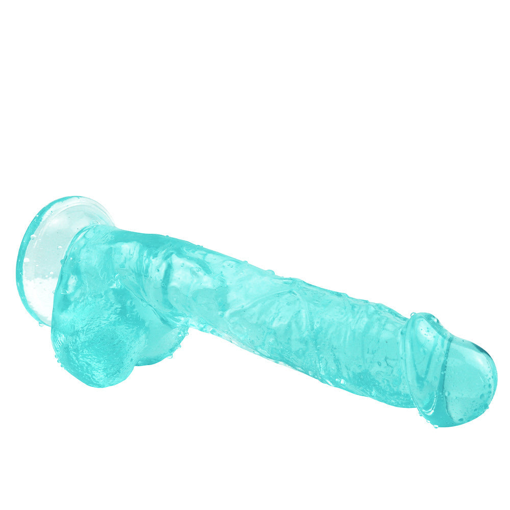 9 Inch Realistic Green Clear Jelly Dildo