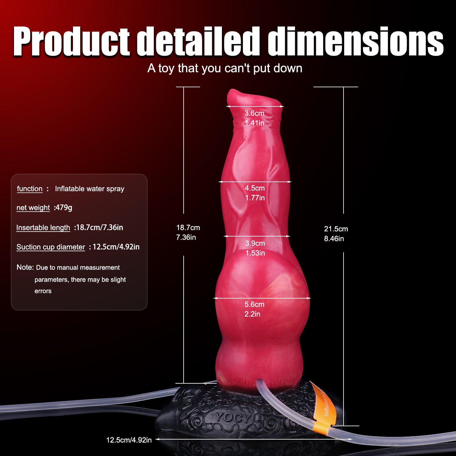 8 Inch Animal Knot Inflatable Squirting Dildo