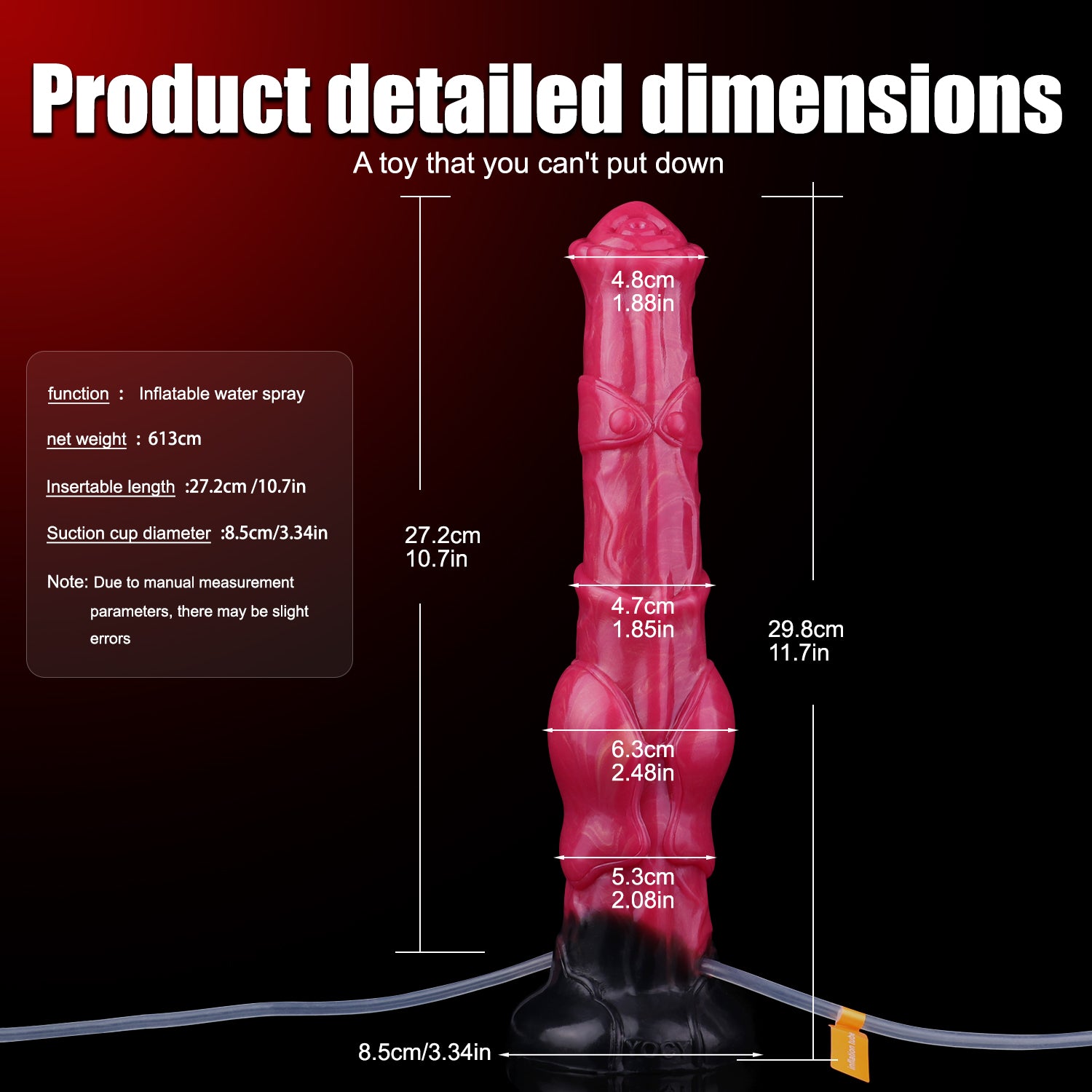 11 Inch Red Horse Cock Squirting Dildo