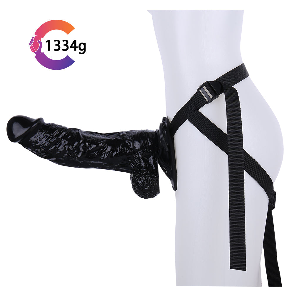 12 Inch Strap On Black Realistic Huge Dildo