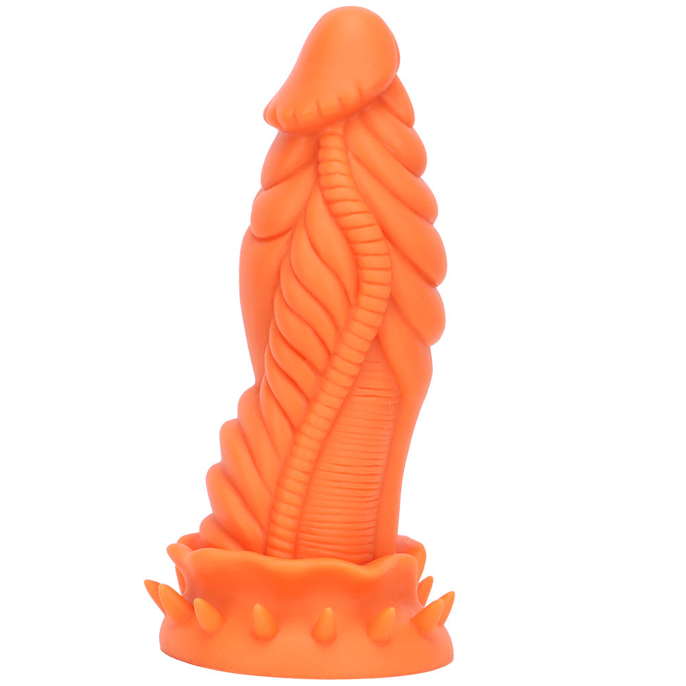 3 Inch Thick Orange Textured Monster Dildo