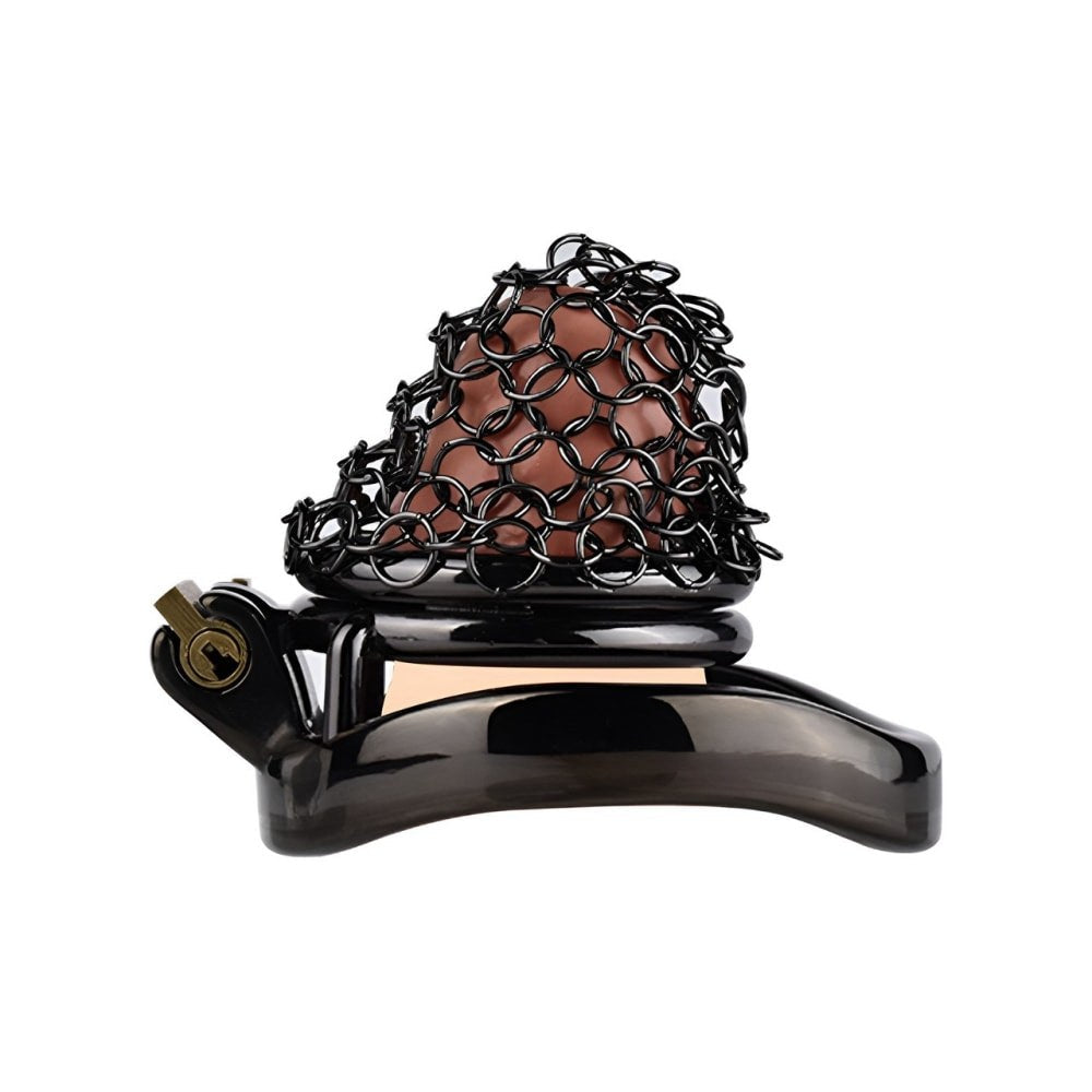 Black Metal Mesh Male Chastity Lock