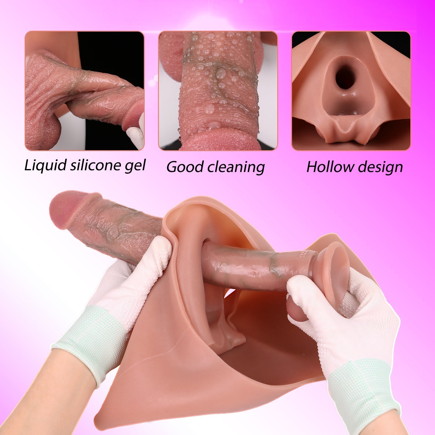 Silicone Realistic 5 Inch Hollow Dildo Pants