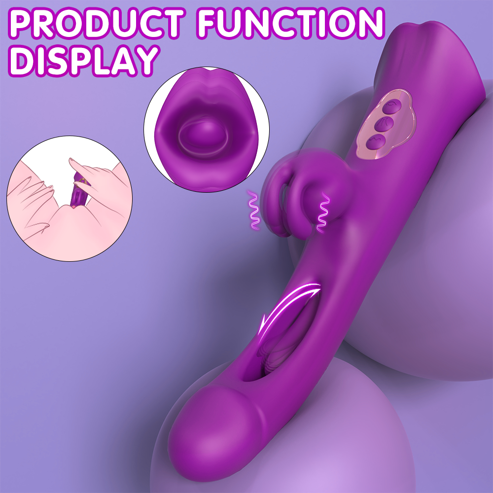 Tongue Sex Toy Purple Multifunctional Vibrator