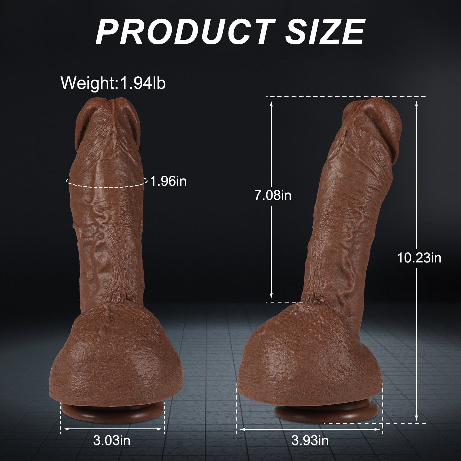 Brown Curved Big 10 Inch Dildo