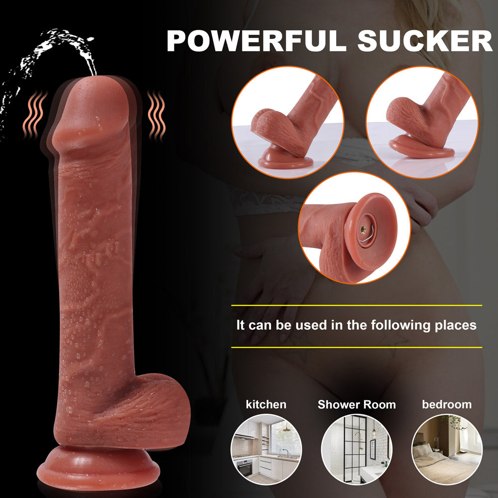 8 Inch Remote Control Vibrating Squirting Dildo
