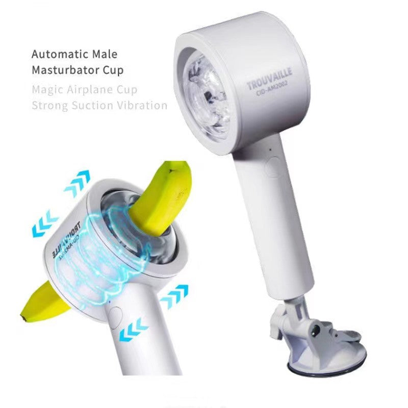 White Fully Automatic Opening Male Masturbator