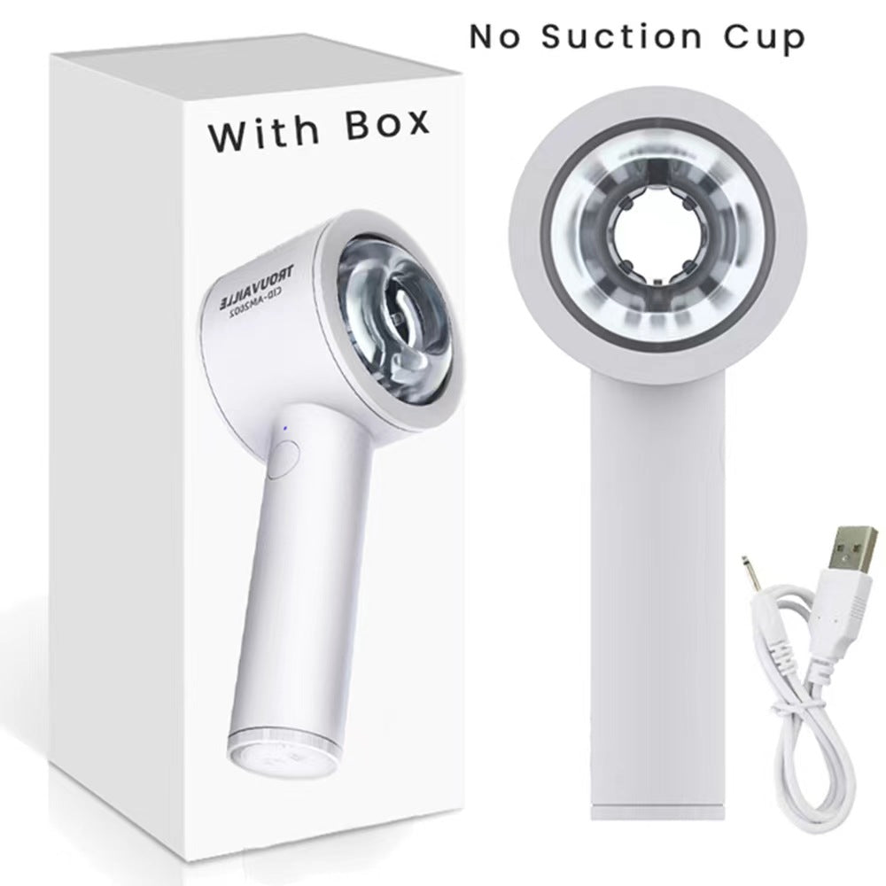 White Fully Automatic Opening Male Masturbator