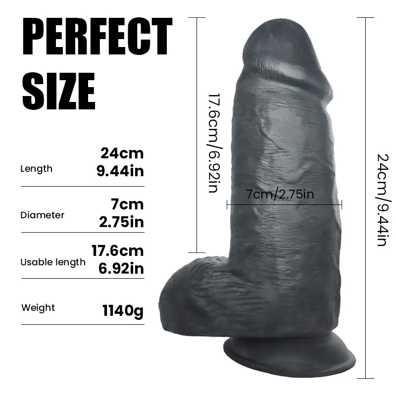 9 Inch Realistic Thick Big Black Dildo