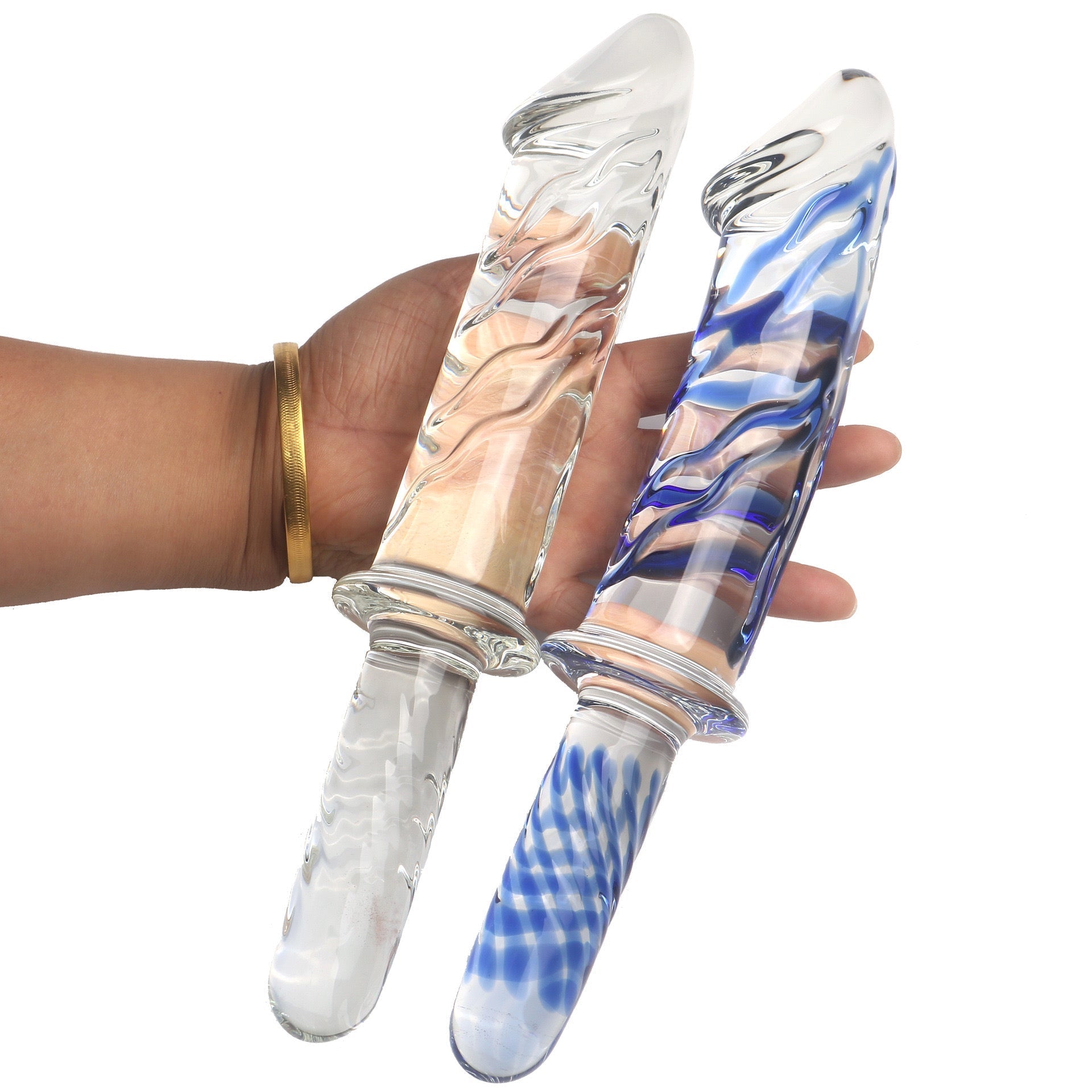 Large 11 Inch Glass Dildo With Handle