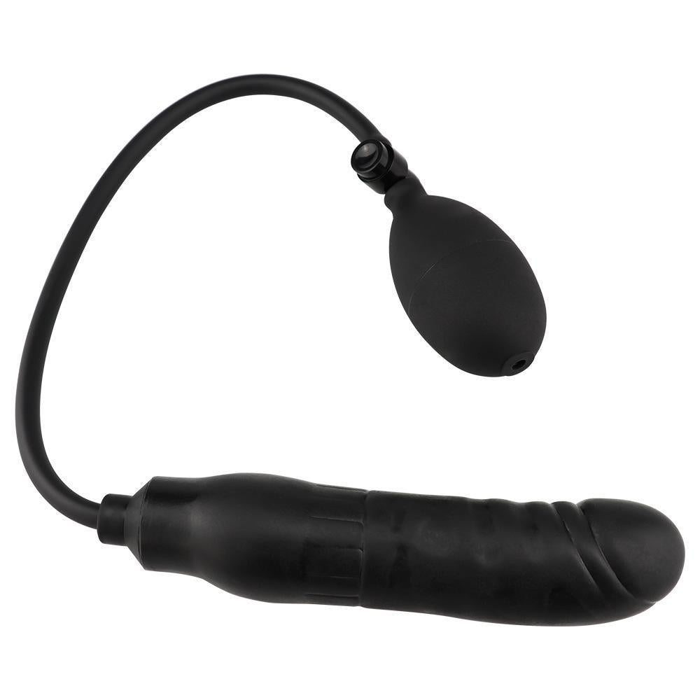Black Silicone 6 Inch Inflatable Dildo
