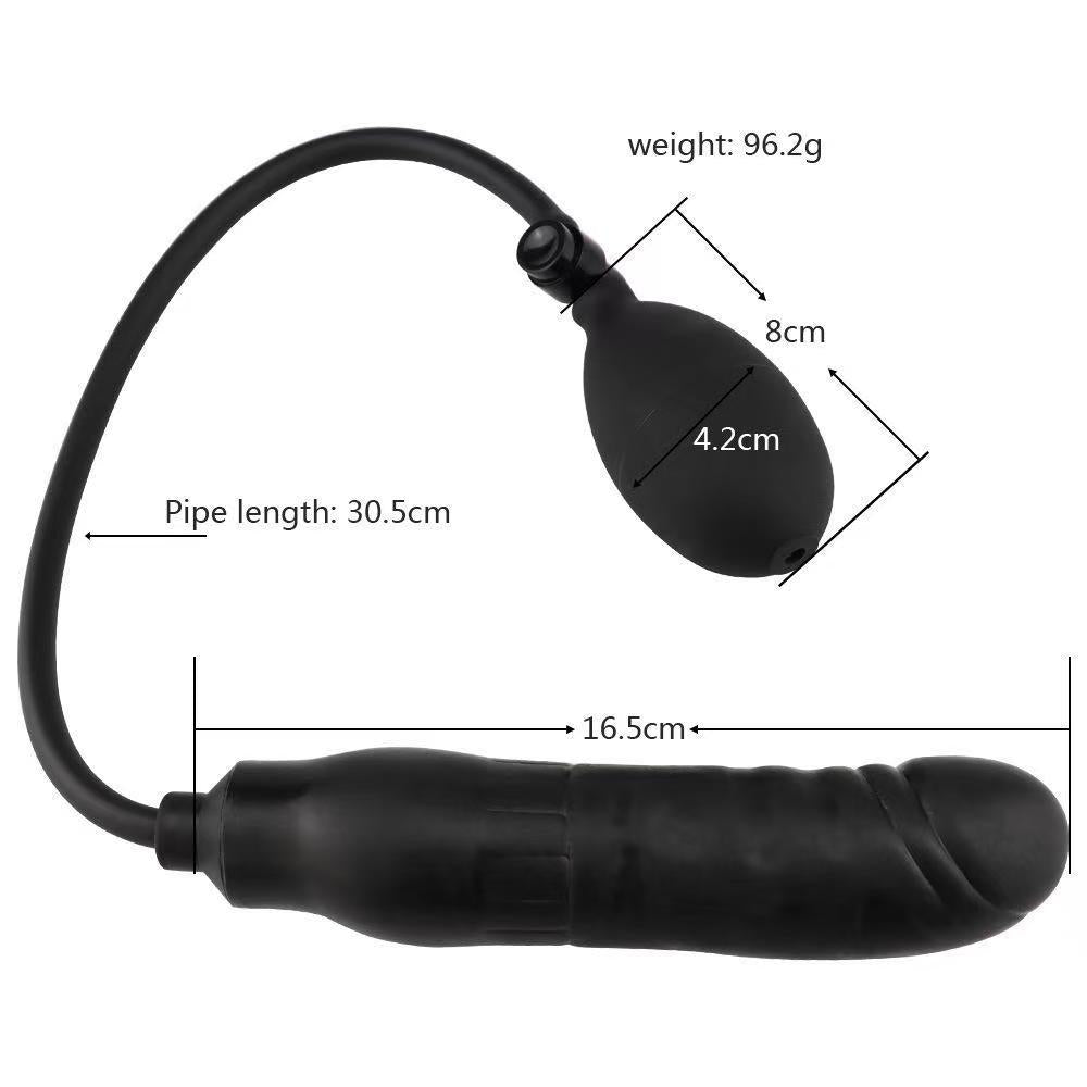 Black Silicone 6 Inch Inflatable Dildo