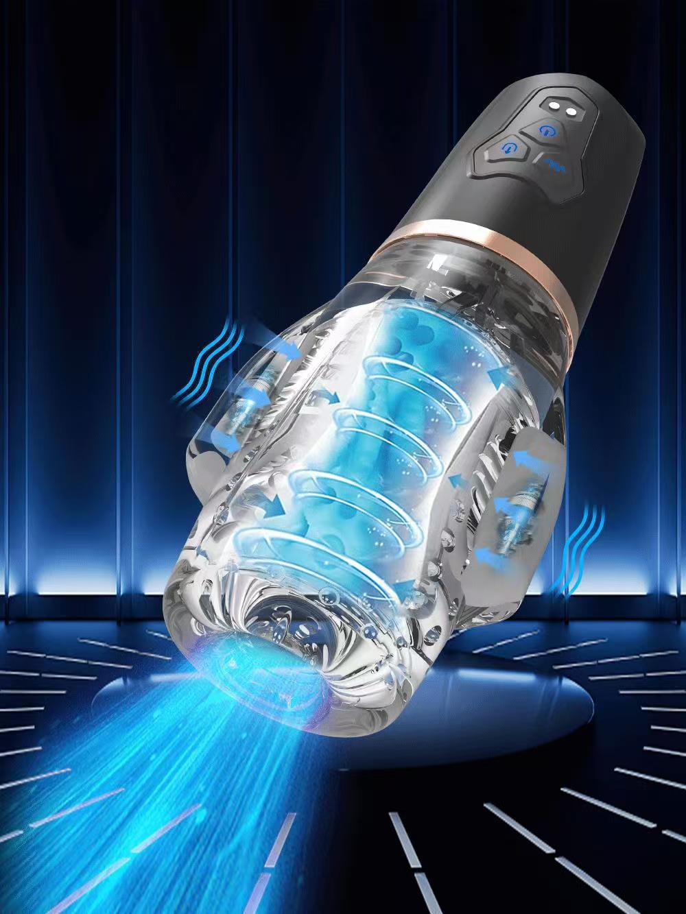 Clear Fleshlight Vibrating Sucking Male Masturbator Cup
