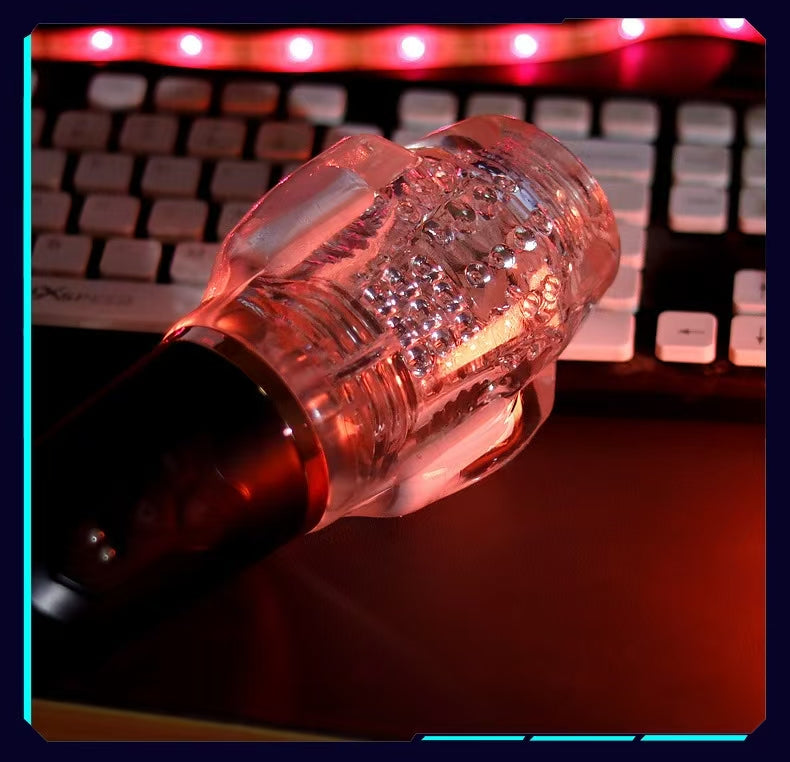 Clear Fleshlight Vibrating Sucking Male Masturbator Cup