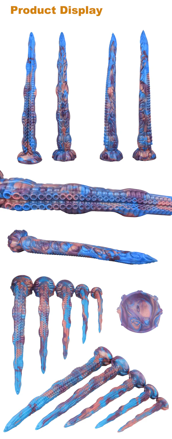 Extra Long Blue Fantasy Tentacle Dildo