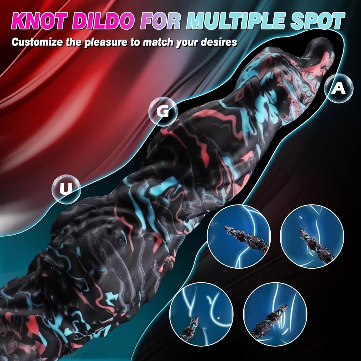 8 Inch Silicone Monster Knot Dildo