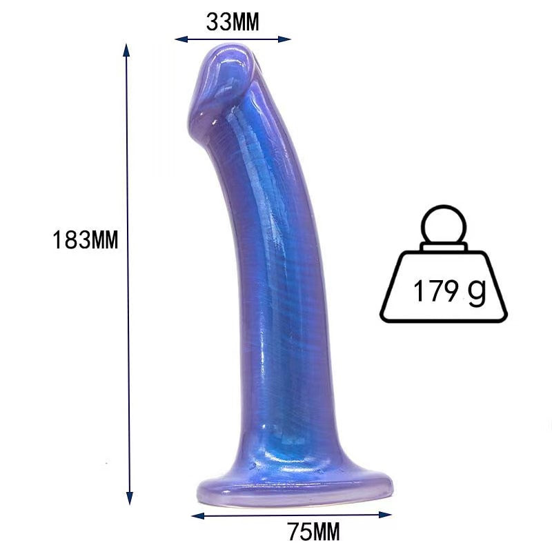 Slim Dildo 7 Inch Blue Smooth Sex Toy