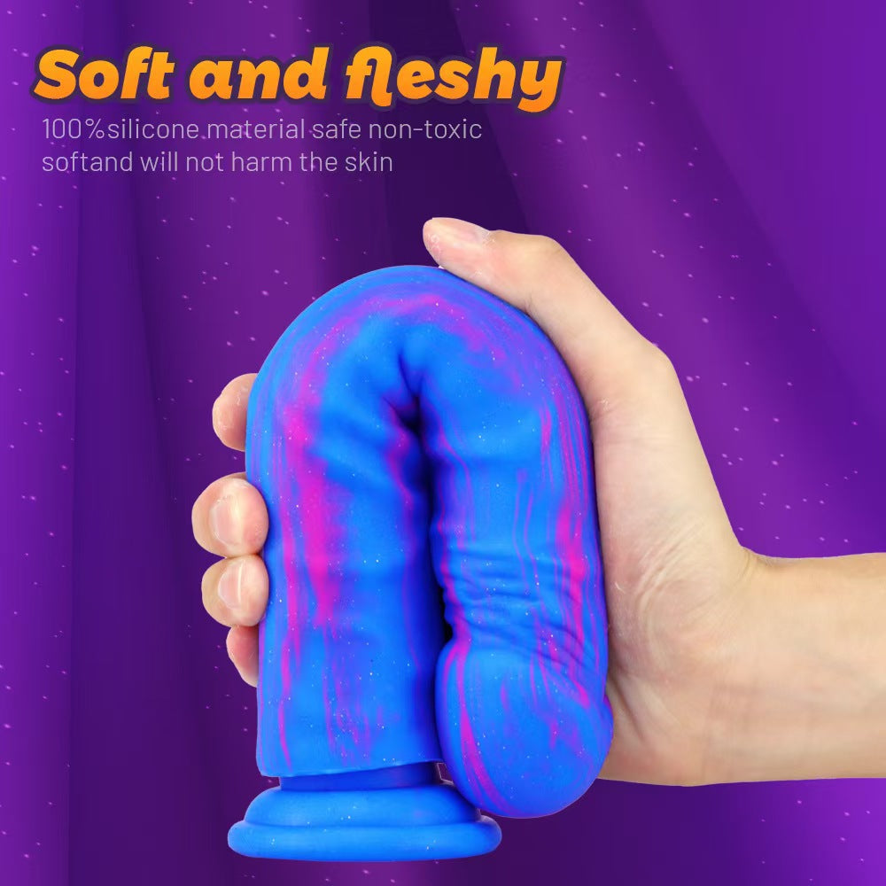 Blue 9 Inch Long Silicone Anal Dildo
