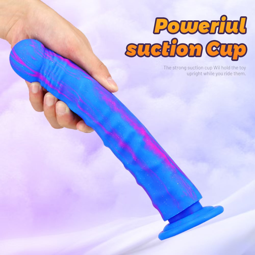 Blue 9 Inch Long Silicone Anal Dildo