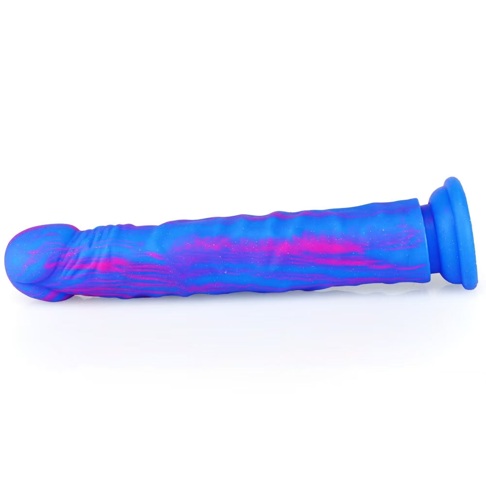 Blue 9 Inch Long Silicone Anal Dildo