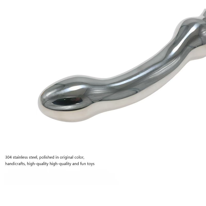 8 Inch Beaded Stretched Metal Dildo