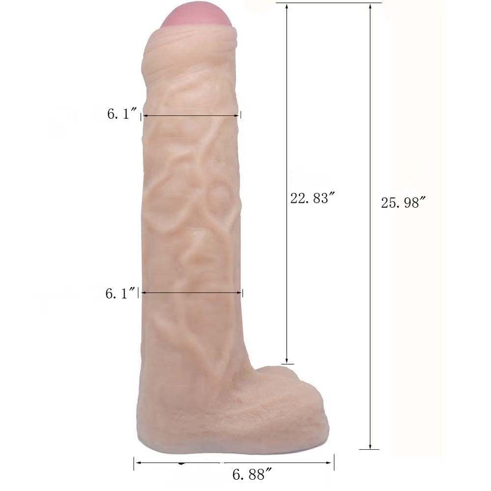 Worlds Biggest Dildo 25 Inch Realistic With Foreskin