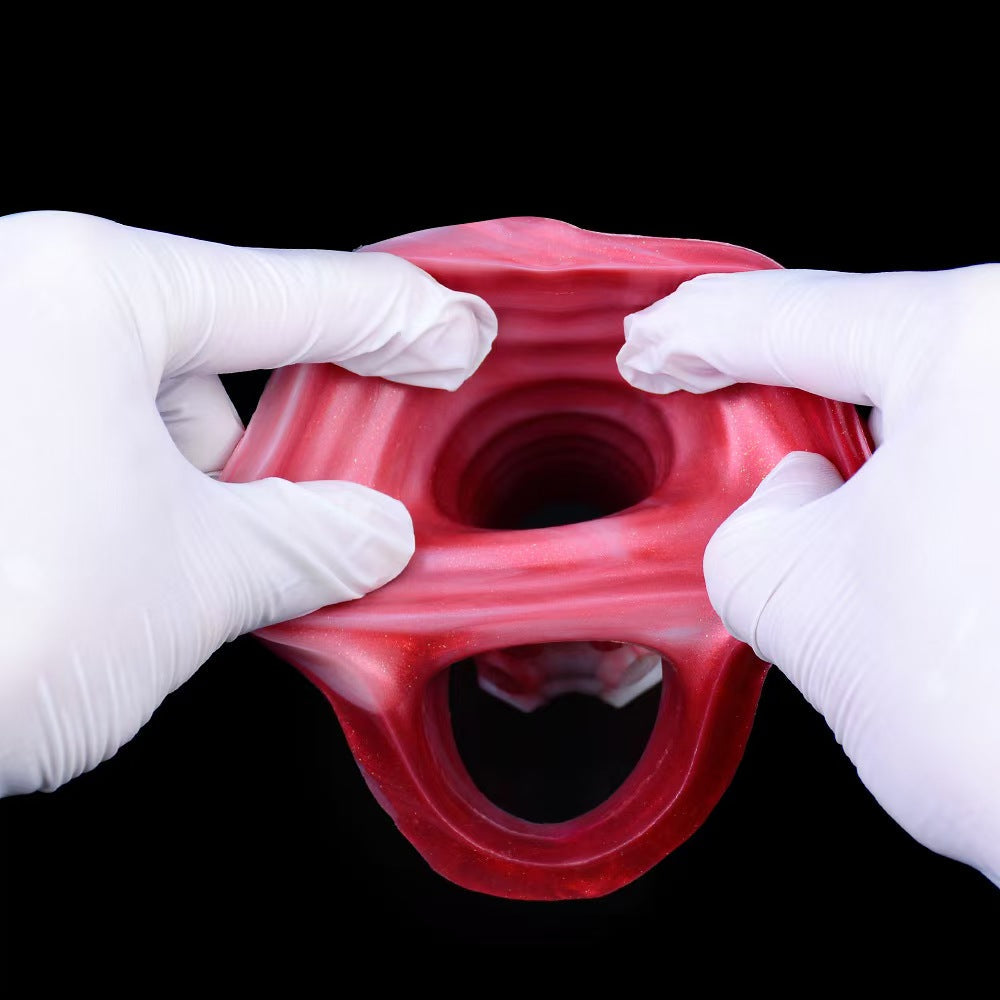 Red Silicone Open Tentacle Penis Sleeve