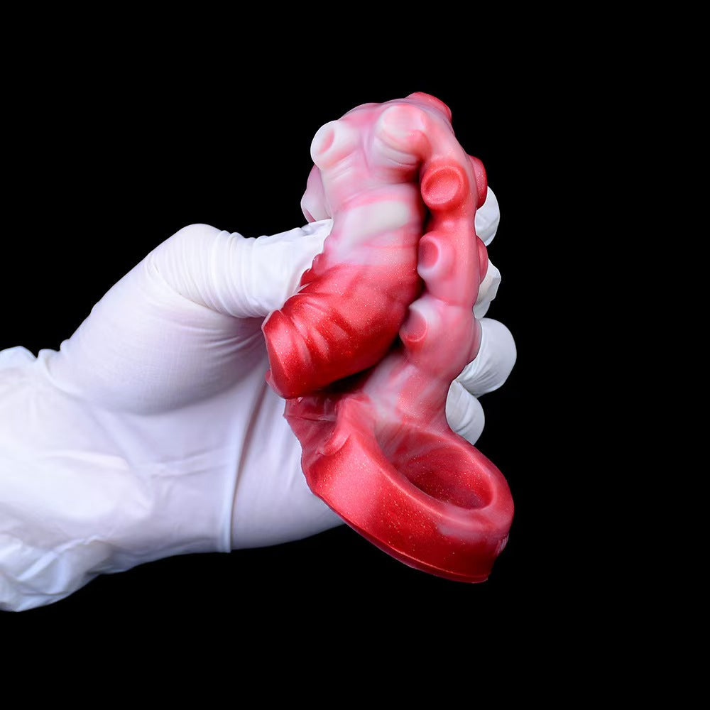Red Silicone Open Tentacle Penis Sleeve