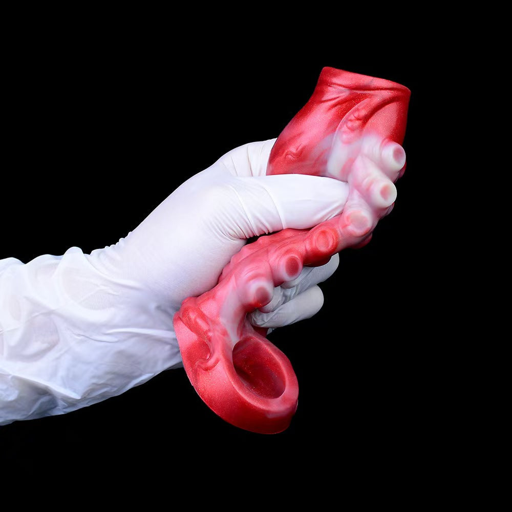 Red Silicone Open Tentacle Penis Sleeve