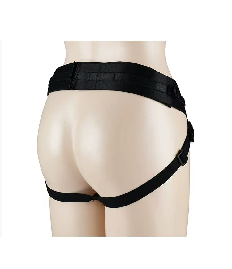 Black Double Hole Strap On Harness
