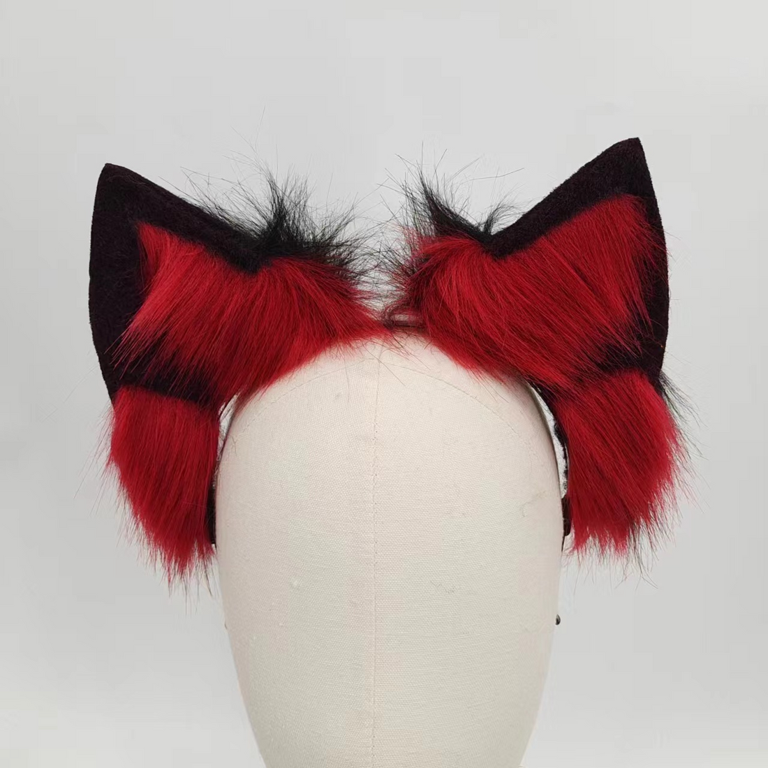 Red Furry Animal Tail Butt Plug