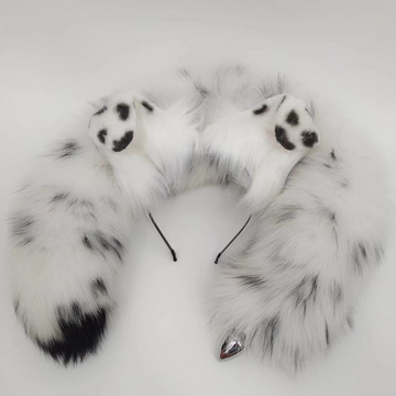 27 Inch Furry Dalmatian Tail Butt Plug