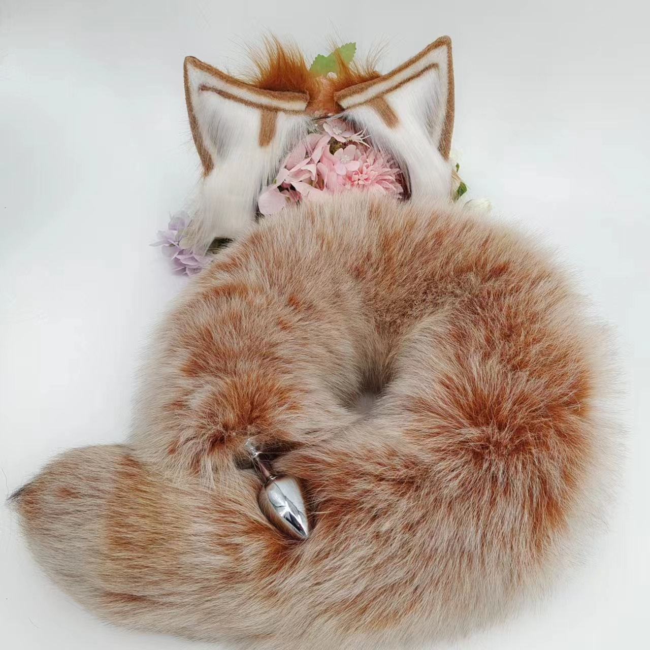 Brown Real Fur Fox Tail Anal Plug